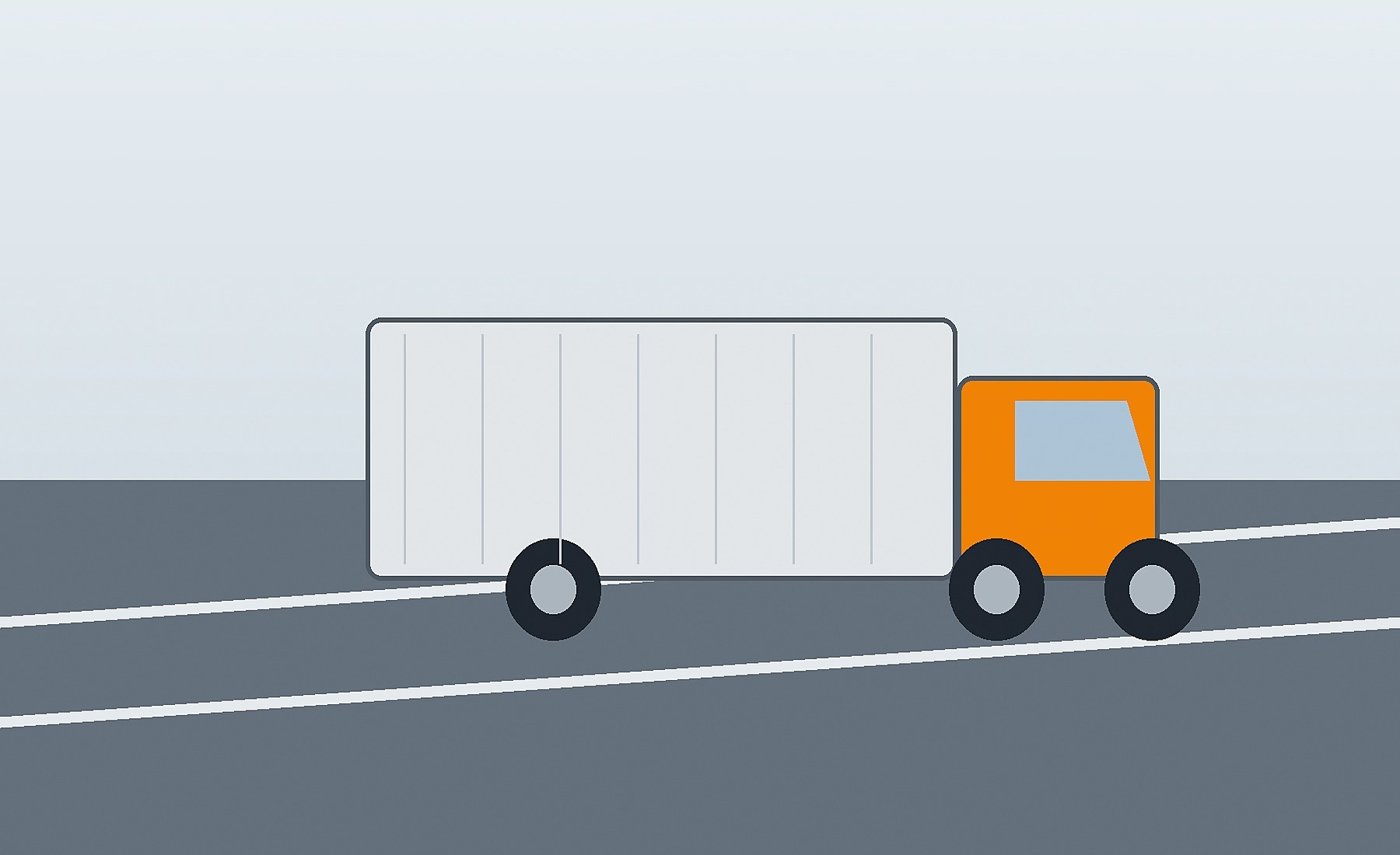 Hand-drawn road freight illustration with an unbranded freight vehicle