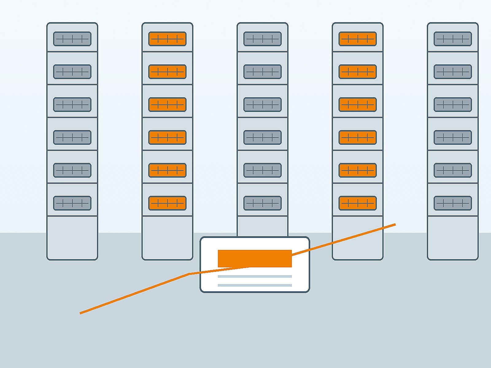 Hand-drawn terminal handoff illustration with clean logistics storage lanes